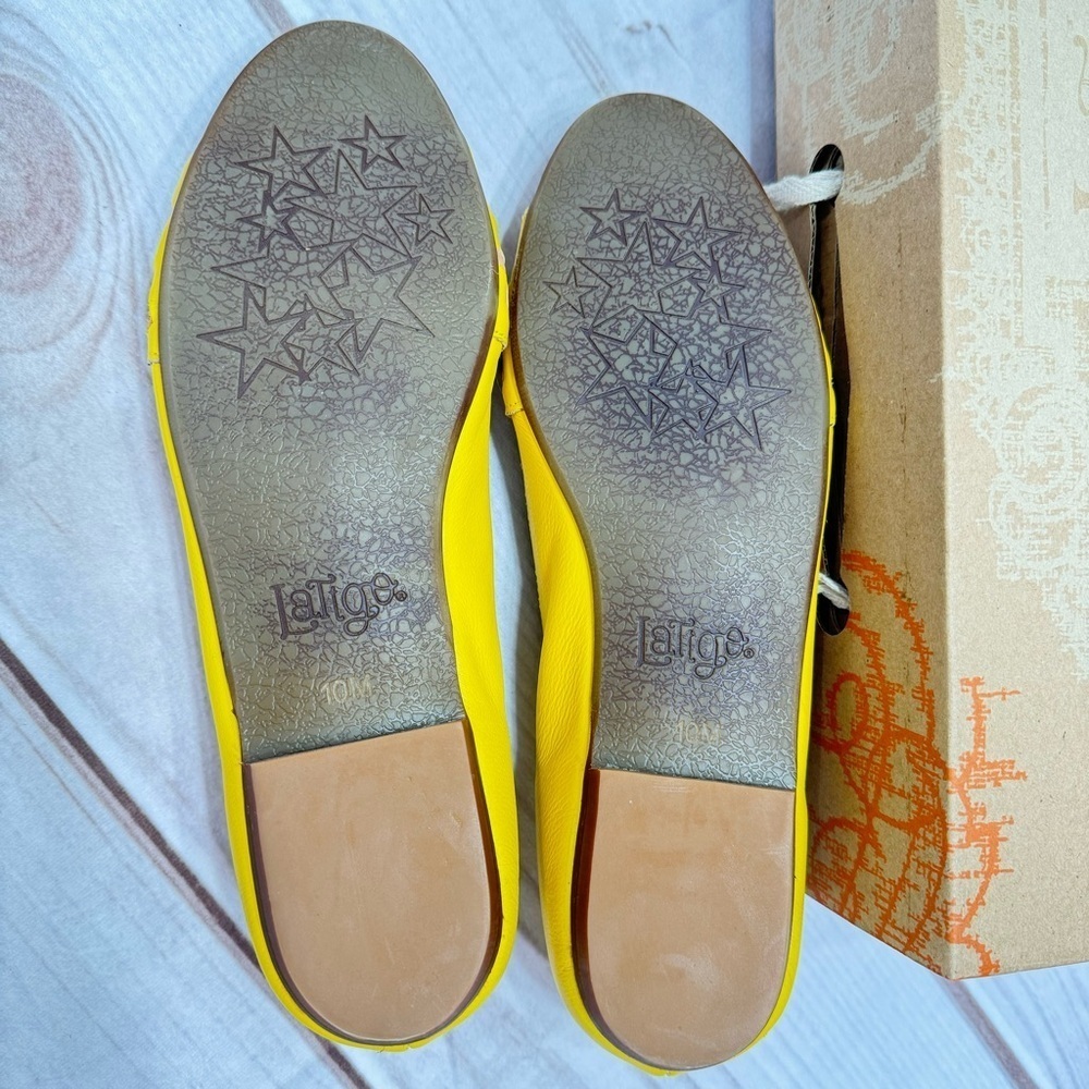 Latigo Yellow Woven Peep-Toe Flats - Picture 10 of 13